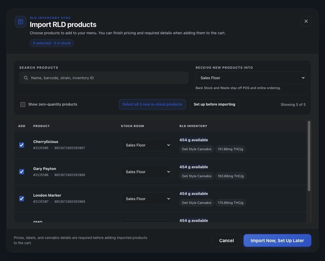 NMS2S Integration actual product screen with preview data